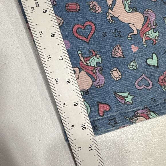 Place Girls Unicorn Graffiti Print Denim Jean Bermuda Shorts Size 16 Plus Casual - Picture 9 of 11